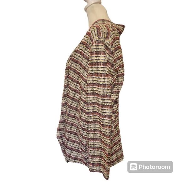 Ruby Rd Long Sleeve Wrap Around 100% Cotton Front Knit Cardigan Multicolor Women - Picture 3 of 8